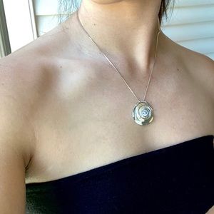 sterling silver, crystal swirl pendant necklace
